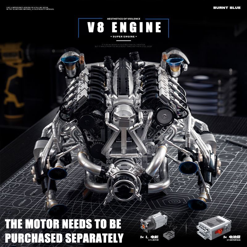 Model Kit V8 - MOC Supercar V8 Motor Yapım Blokları