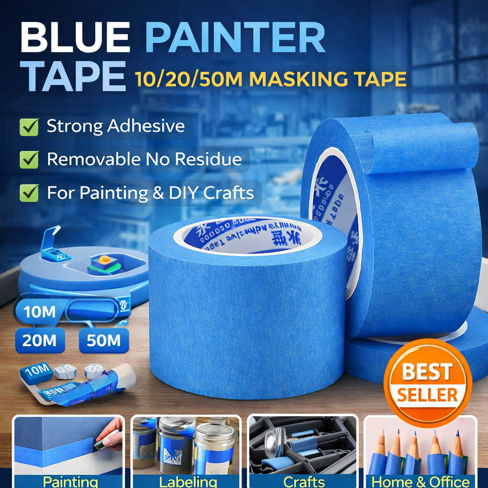 Model Kit Paint Remover - Mavi Ressam Bandı 10/20/50M Maskeleme Bandı