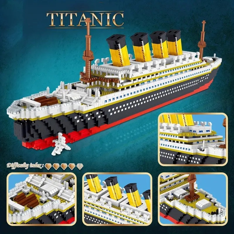 Model Kit Titanic - Titanic Mikro Yapı Taşları DIY Montajlı