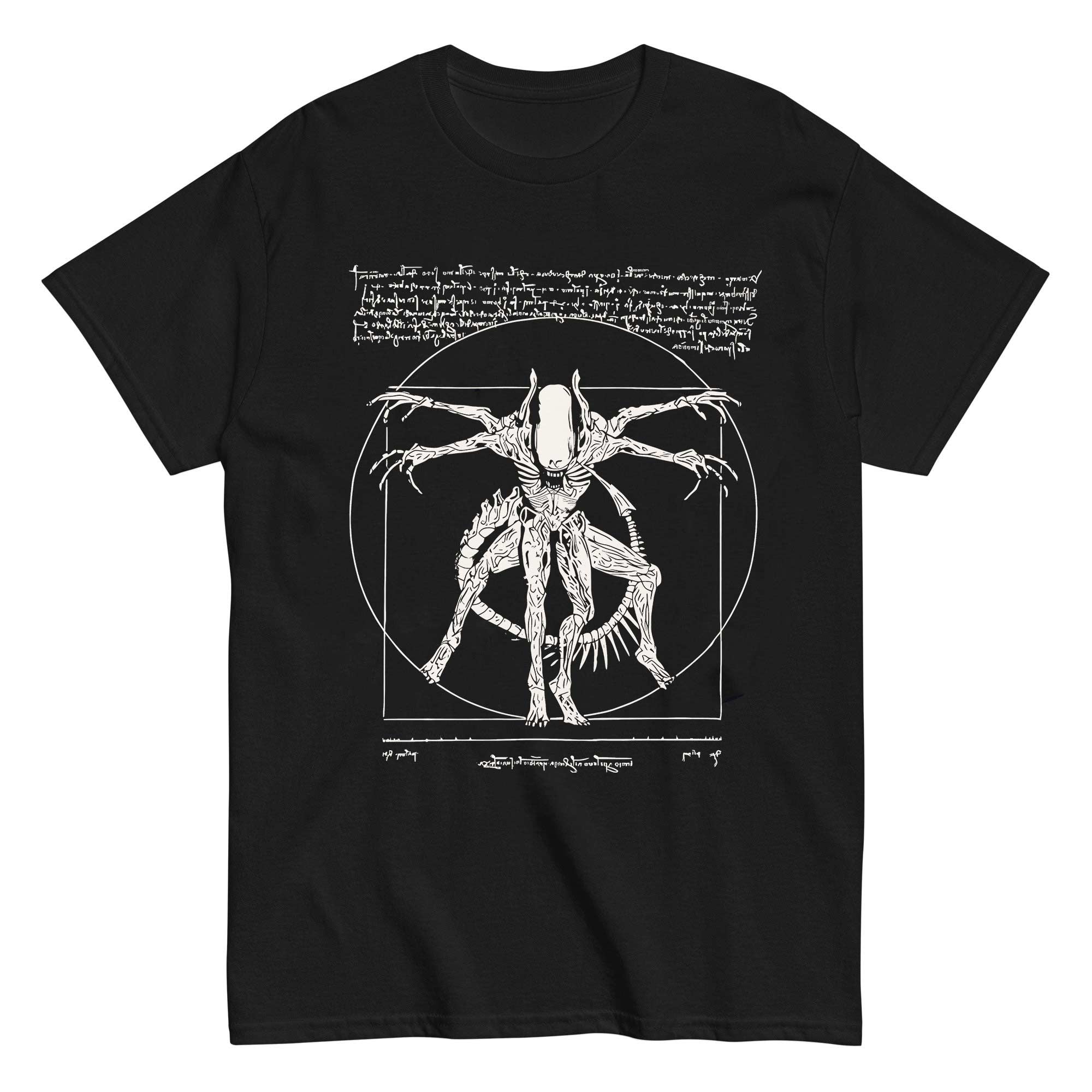 Model Kit Gundam - Vitruvian Xenomorph T-Shirt erkek Vintage Bilim