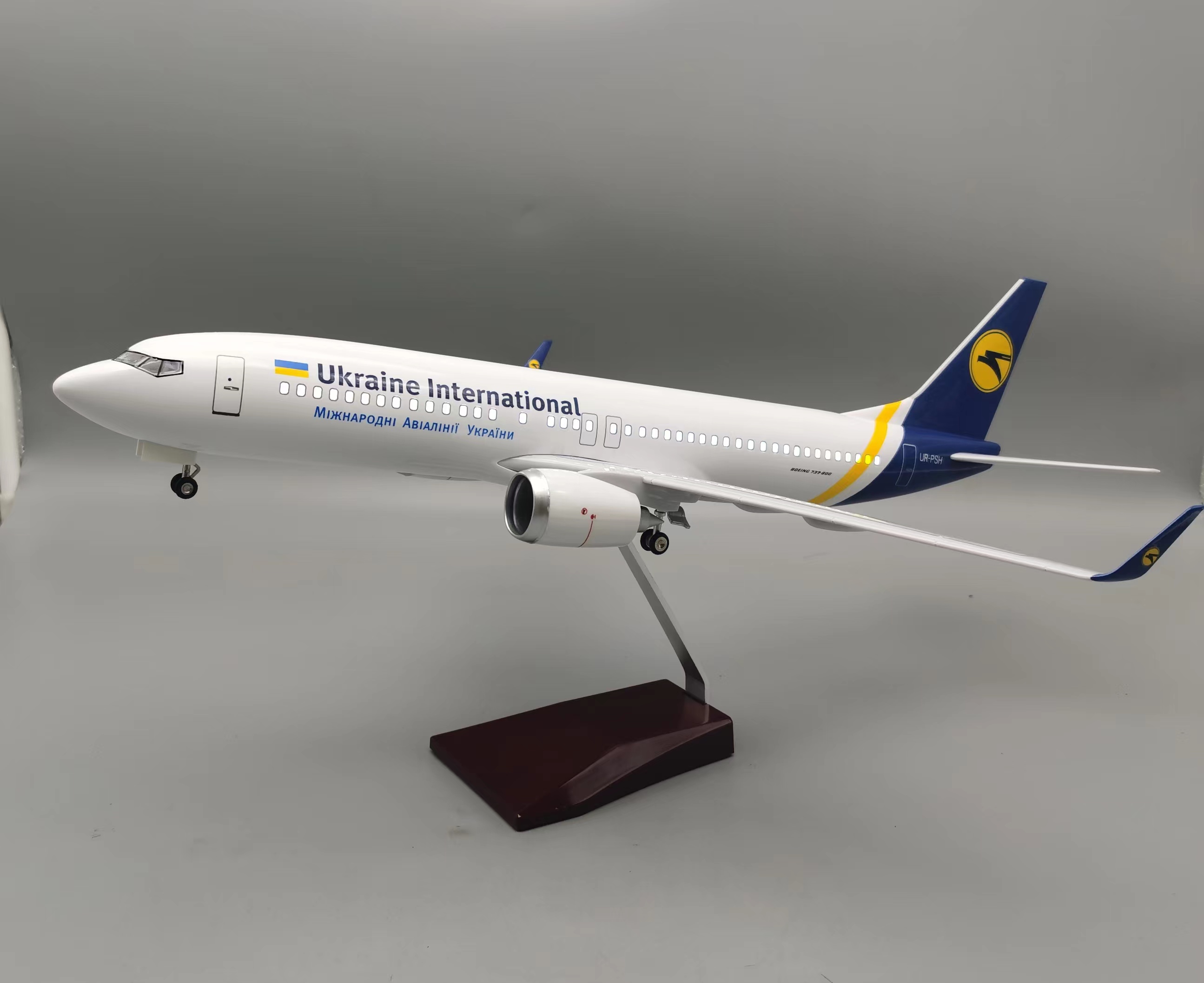 Model Kit Ukraine - 47 cm Uçak Modeli B737-800 Ukrayna
