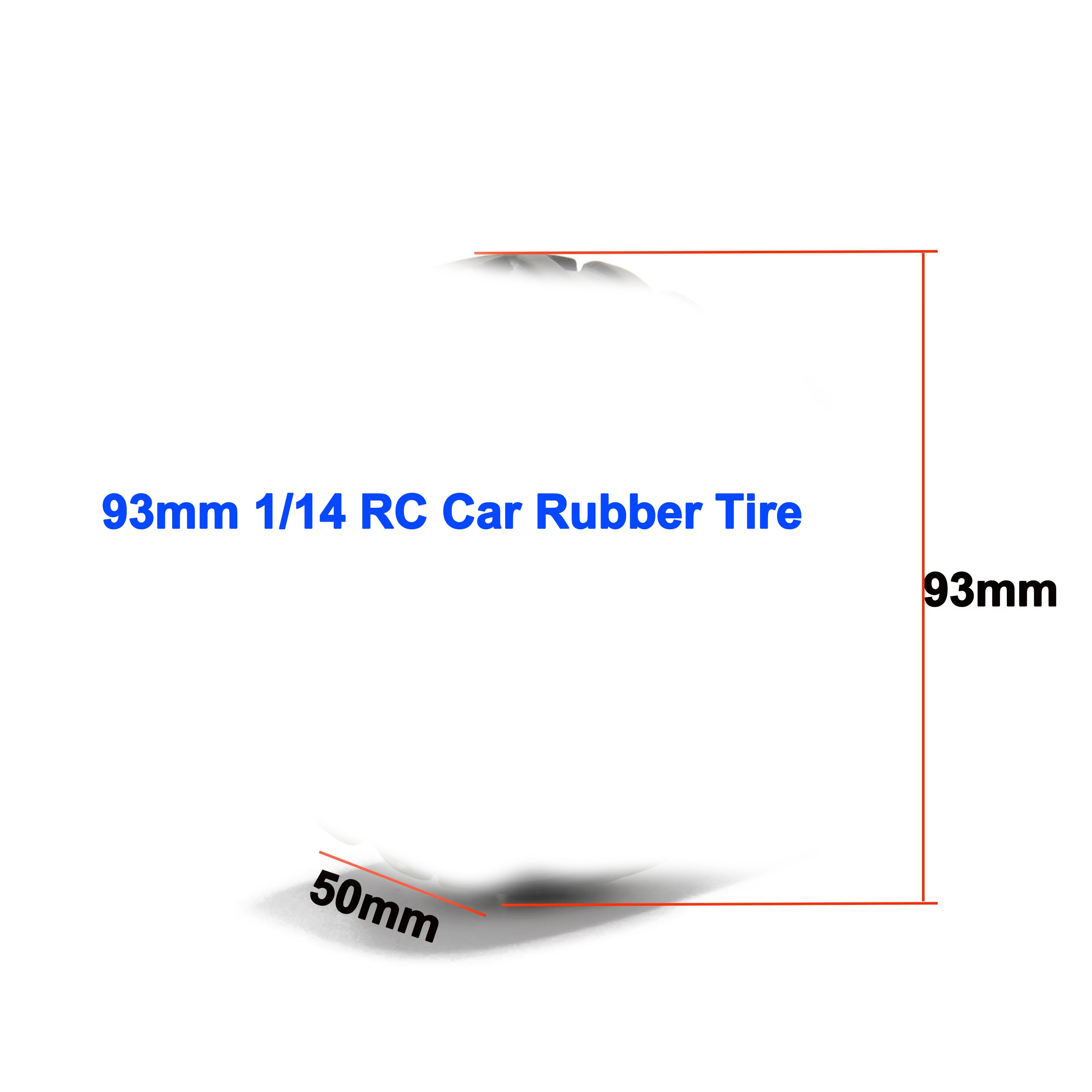 Hot Wheels Car Monster Trucks - 93mm 1/14 RC Araba Kauçuk Lastik