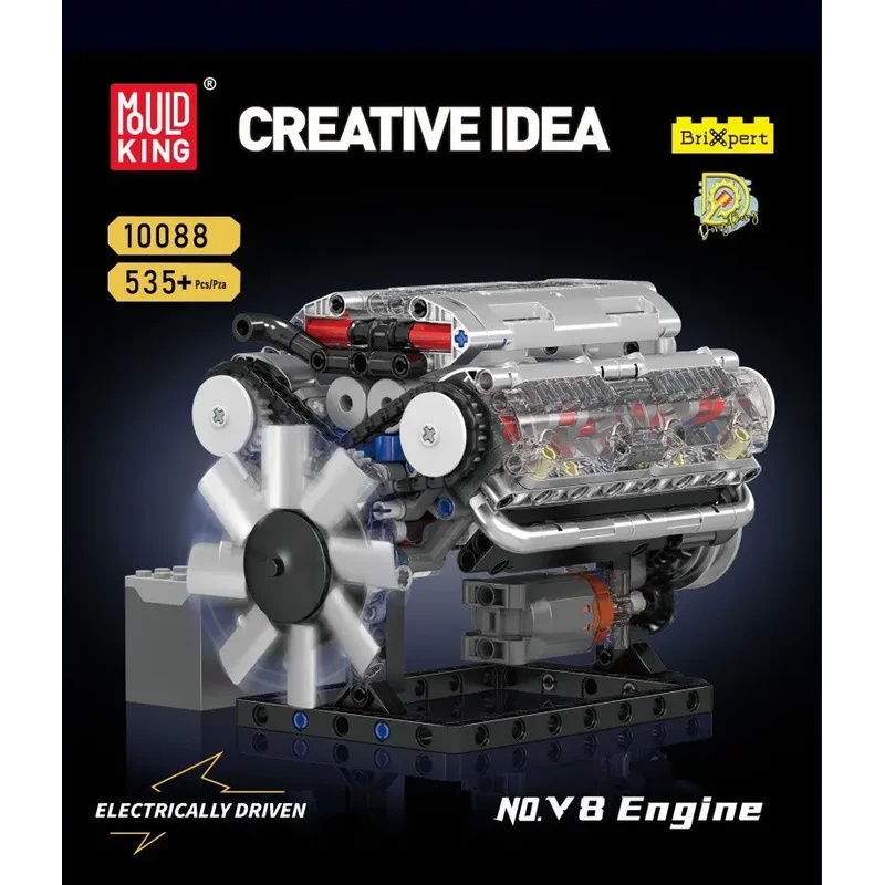 MOULD KING 535 Parça V8 Motor  - Model Kit V8 incelemesi ve fiyatı