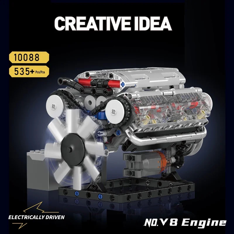 MOULD KING 535 Parça V8 Motor  - Model Kit V8 incelemesi ve fiyatı